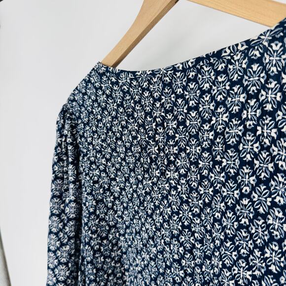 Croft & Barrow Navy Blue White Print Midi Dress 3/4 Sleeve Size 2X - Picture 6 of 12